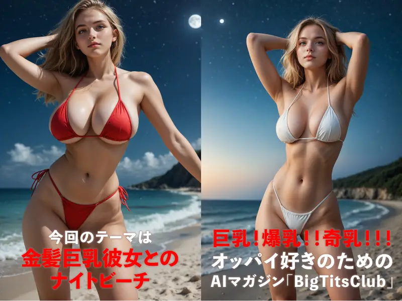 金髪巨乳彼女とのナイトビーチ【BigTitsClub】【vol.067】画像02